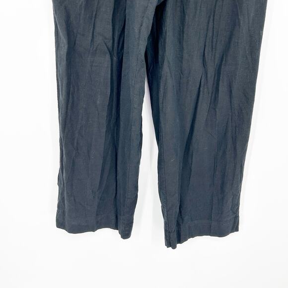 Madewell Womens Beachy‎ Lounge Linen Blend Pull On Wide Leg Pants Size M Black - Picture 3 of 9